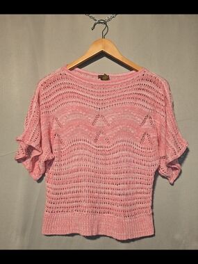 Copper Key Pink and Brown Knit Top